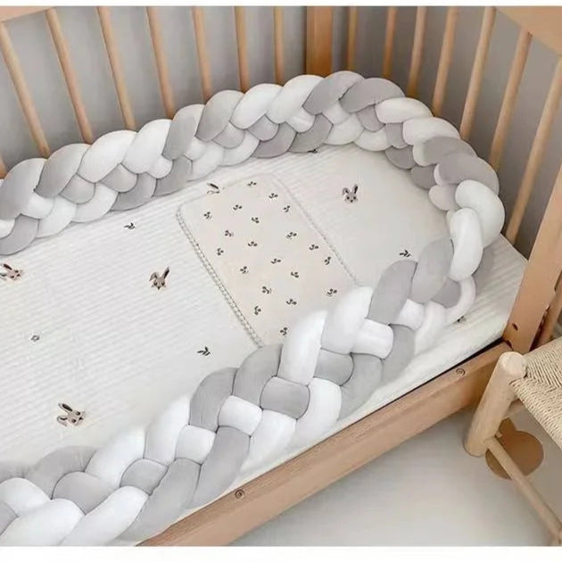 Belle Tresse de lit pour votre bébé gris blanc 3