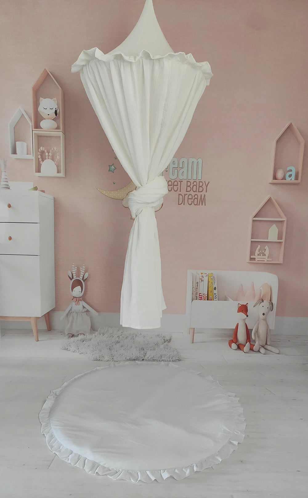 Ciel de lit bébé Sécurité blanc 3