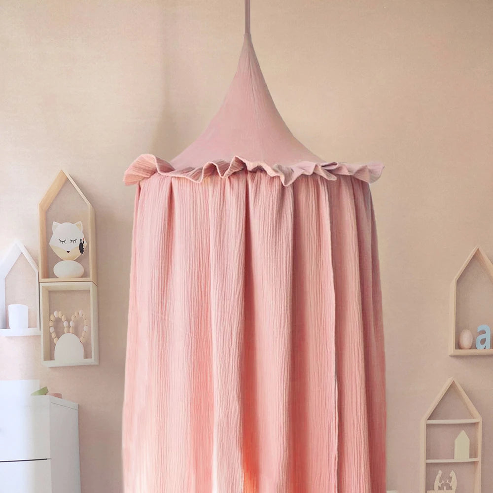 Ciel de lit bébé Sécurité rose foncé 2
