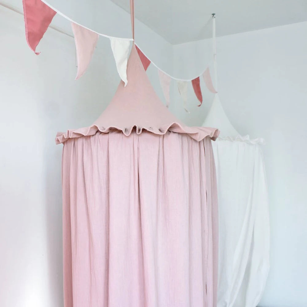 Ciel de lit bébé Sécurité rose foncé