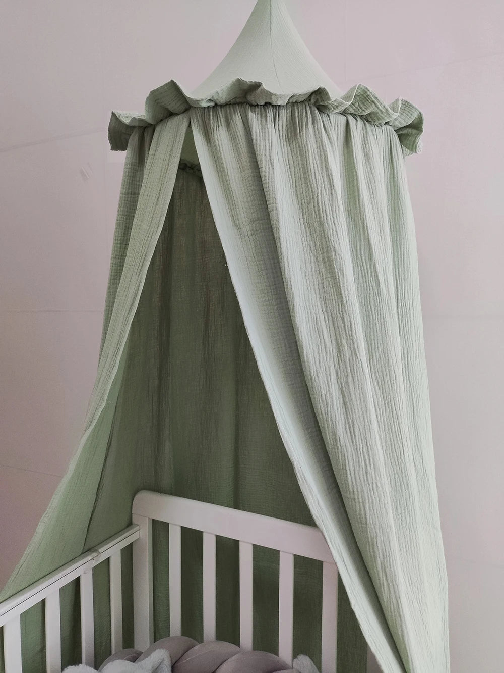 Ciel de lit bébé Sécurité vert