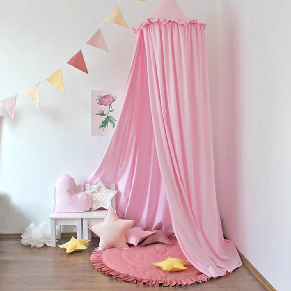 Ciel de lit bebe motif floral rose 3