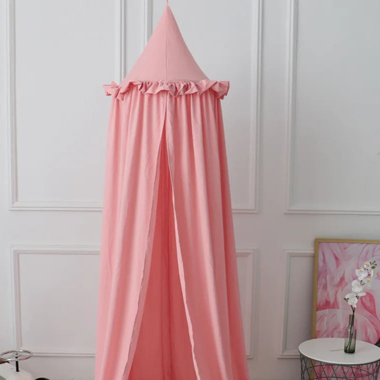 Ciel de lit bebe motif floral roe