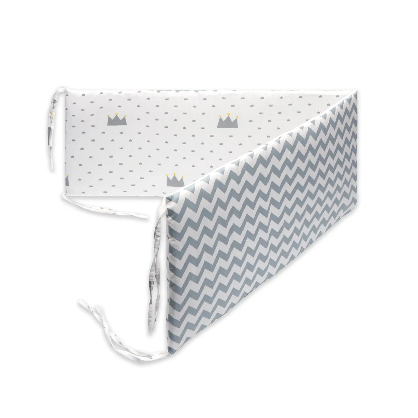 Contour de lit de bébé blanc gris - idealechambredebb.com