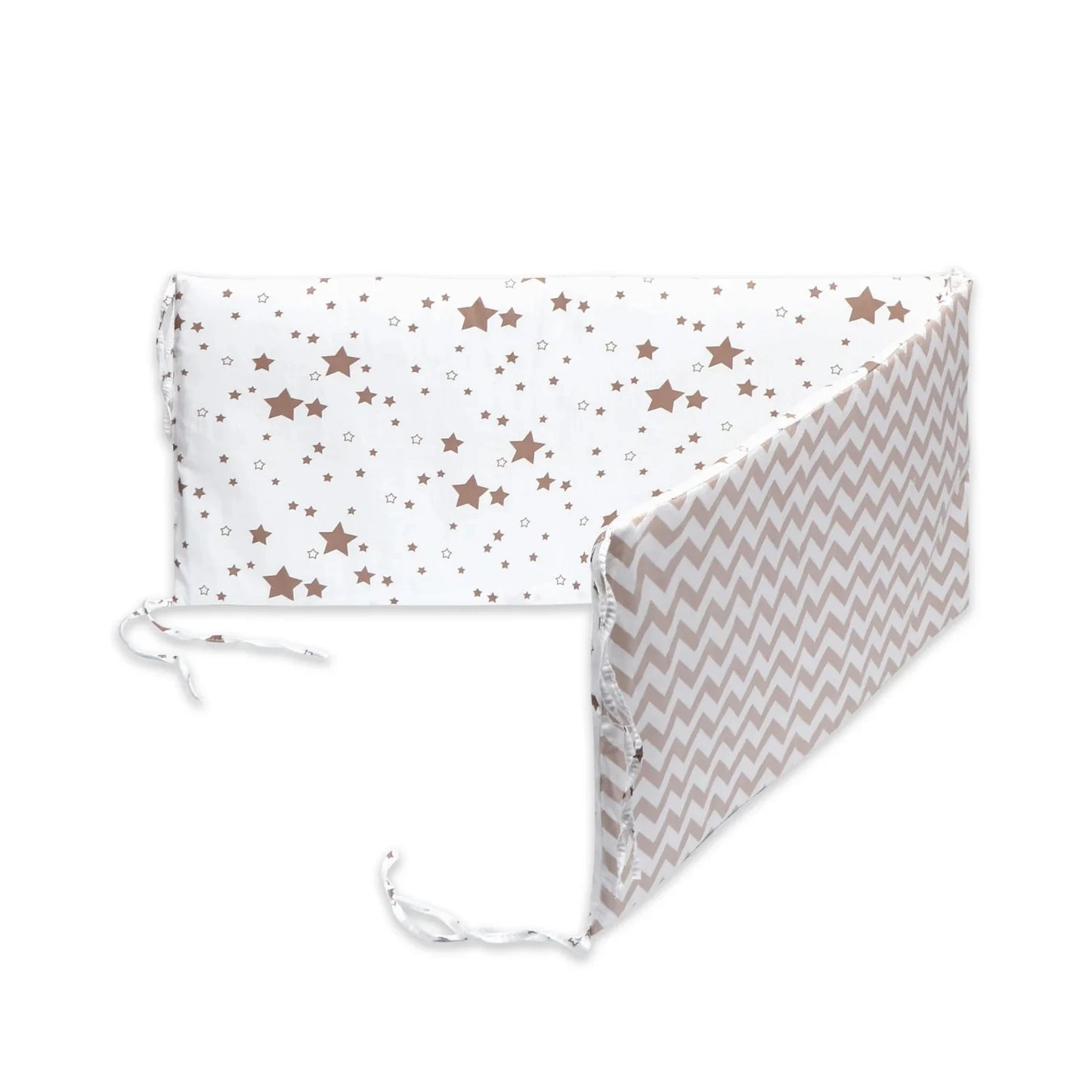Contour de lit de bébé etoiles noires gris - idealechambredebb.com