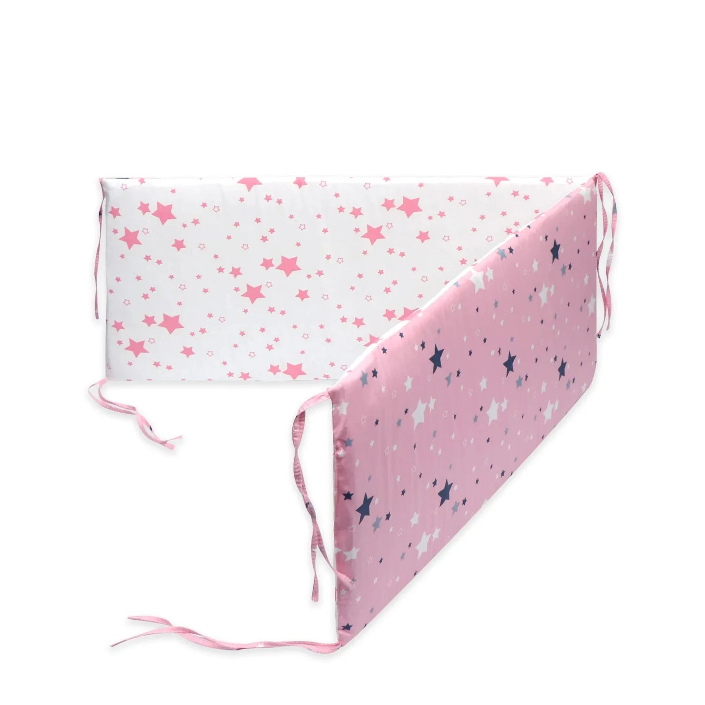 Contour de lit de bébé etoiles rose - idealechambredebb.com
