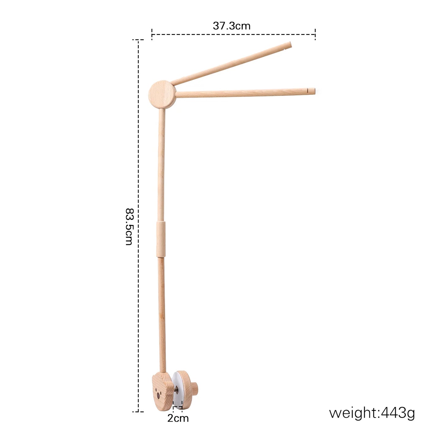 Support de mobile bébé en bois