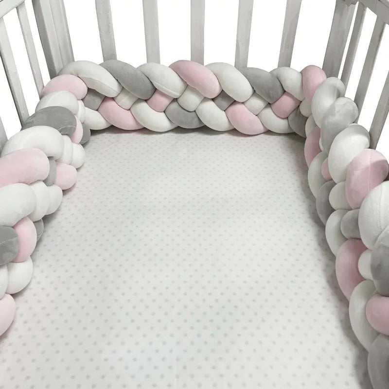 Tour de Lit Bebe - CozyKnot™ - Rose Gris - Chambre de Bébé Idéale