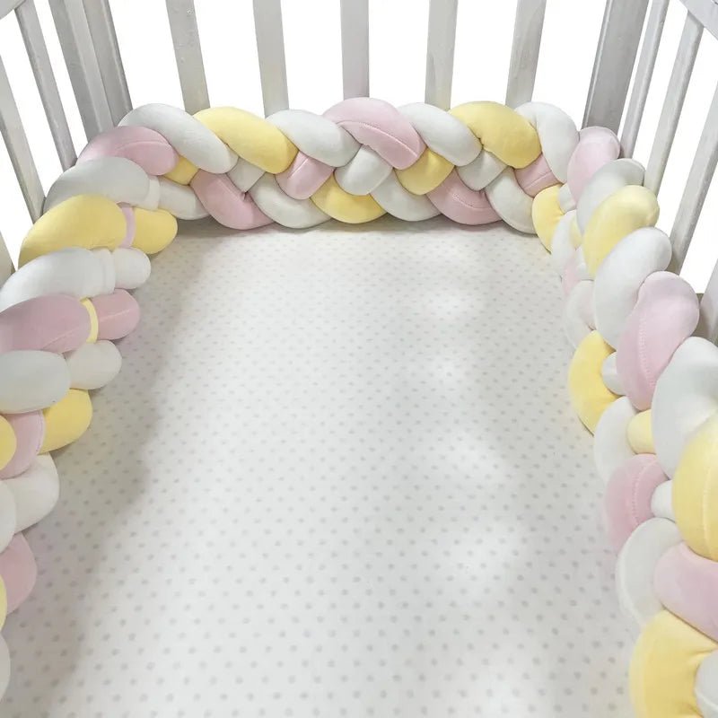 Tour de Lit Bebe - CozyKnot™ - Rose Jaune - Chambre de Bébé Idéale