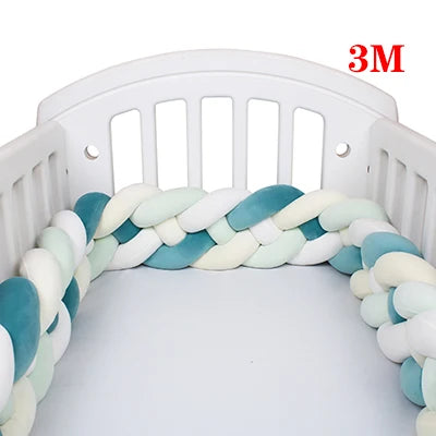 tour de lit respirant 3m blanc vert-idealechambrebb.com