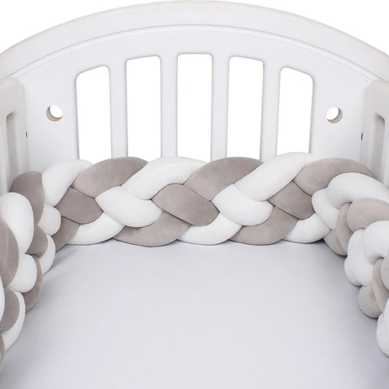 Tour de lit respirant blanc gris - Chambre de Bébé Idéale