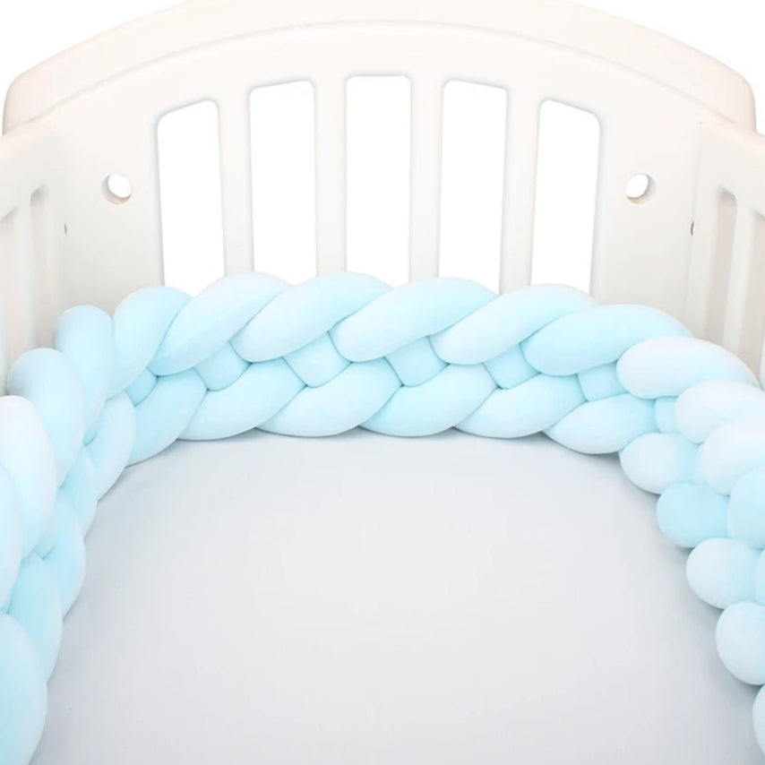 Tour de lit respirant bleu clair- Chambre de Bébé Idéale