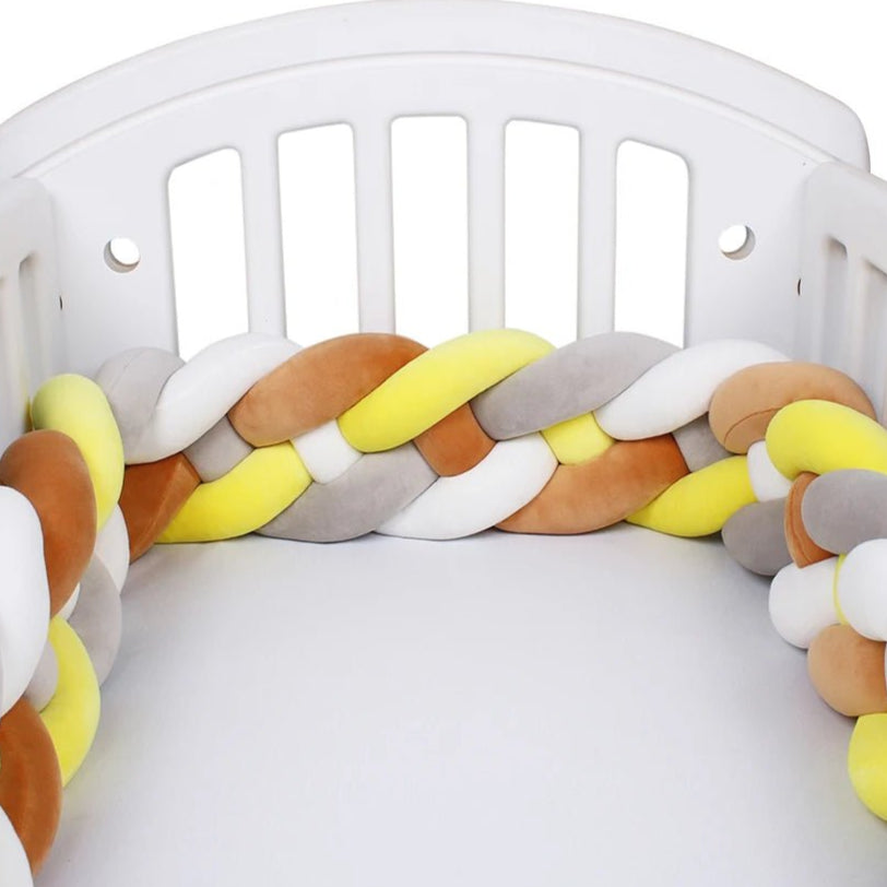 Tour de lit respirant jaune gris- Chambre de Bébé Idéale