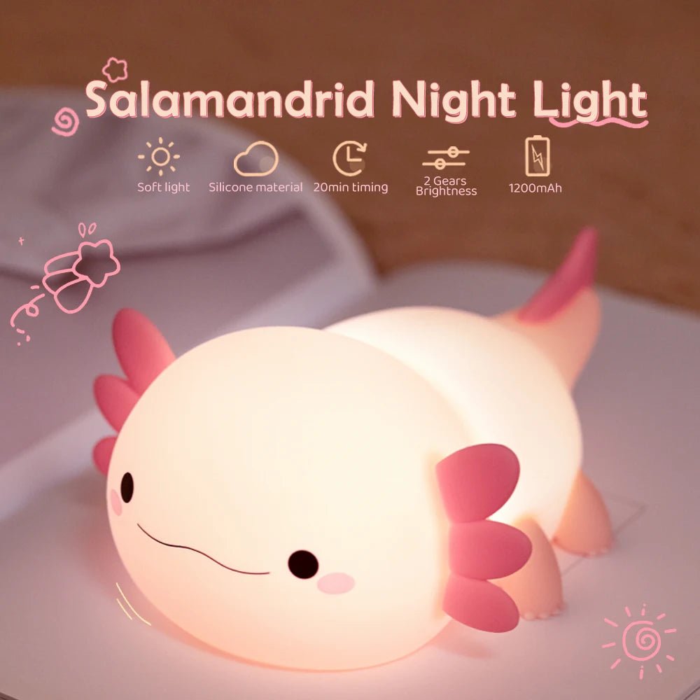 Veilleuse bébé Axolotl mignonne - Chambre de Bébé Idéale