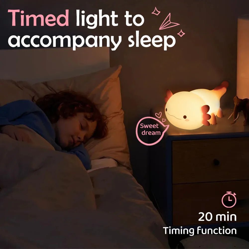 Veilleuse bébé Axolotl mignonne - Chambre de Bébé Idéale