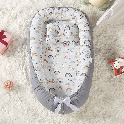 Bebe cocon sécurisant gris blanc arc-en-ciel 2