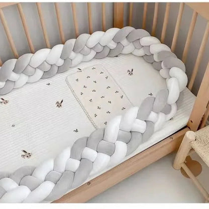 Belle Tresse de lit pour votre bébé gris blanc 3