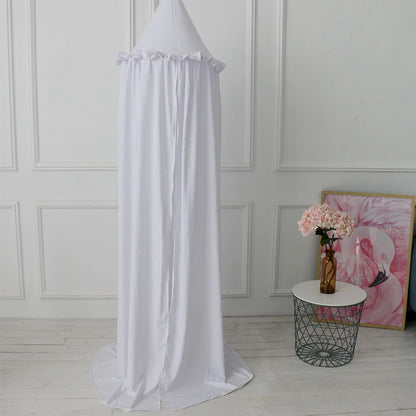 Ciel de lit bebe motif floral blanc 2