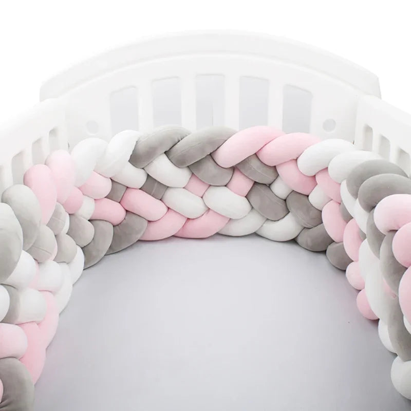 Contour de lit de bébé ultra-confortable gris rose - idealechambredebb.com