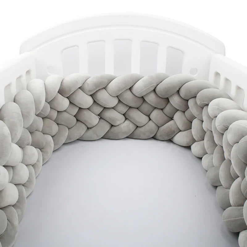 Contour de lit de bébé ultra-confortable-gris - idealechambredebb.com