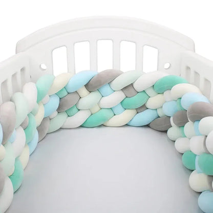 Contour de lit de bébé ultra-confortable vert bleu gris - idealechambredebb.com