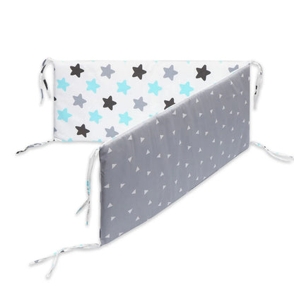 Contour de lit de bébé etoiles blanc noir - idealechambredebb.com