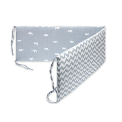 Contour de lit de bébé gris couronnes- idealechambredebb.com