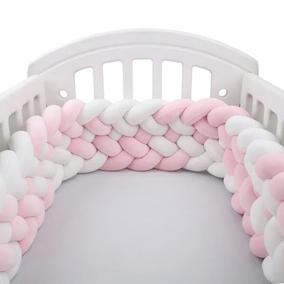 Contour de lit de bébé ultra-confortable rose blanc - idealechambredebb.com