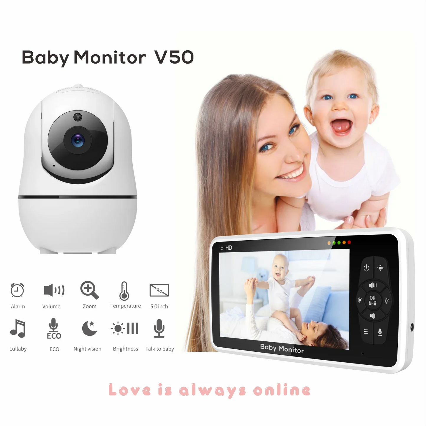 Berceuse et écoute bébé vidéo 5 pouces