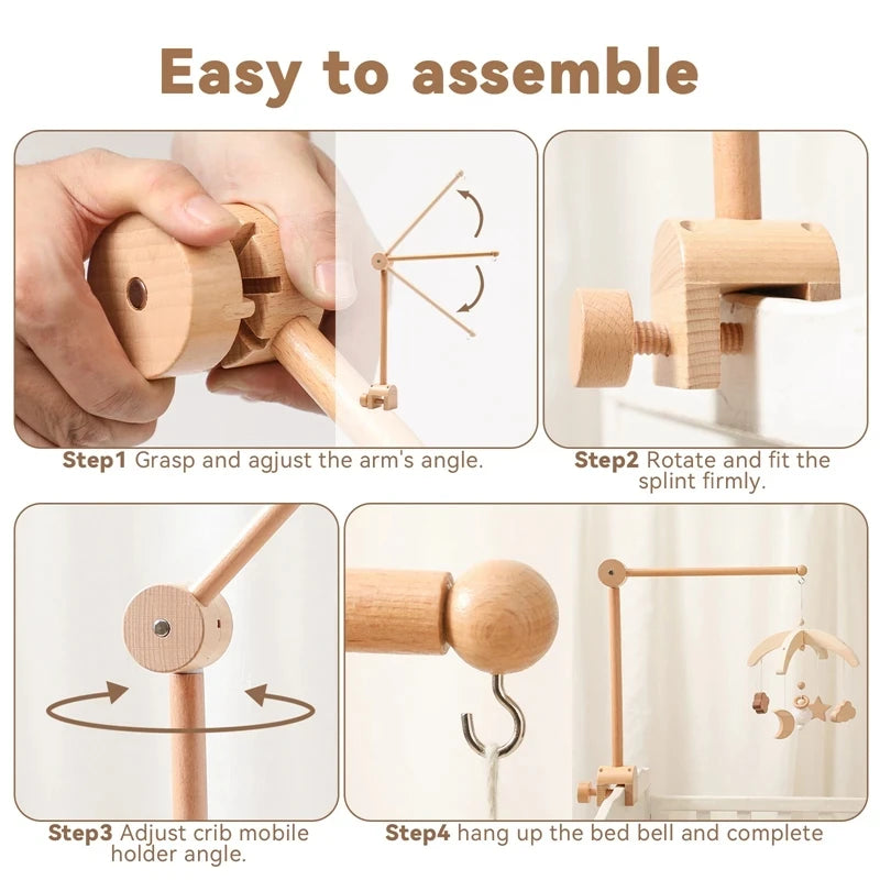 Support de mobile bébé en bois