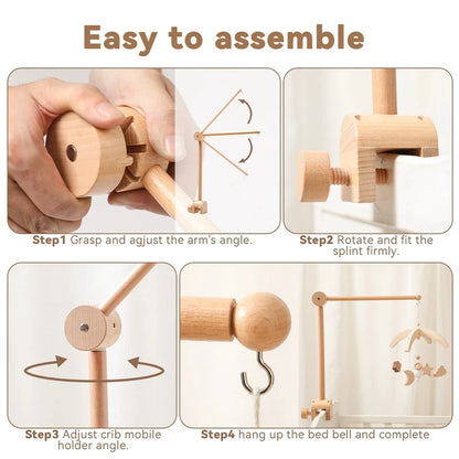 Support de mobile bébé en bois