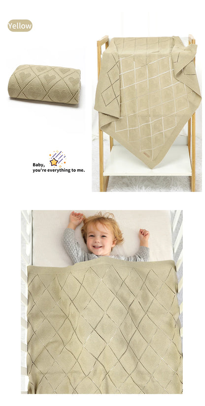 Couvertures pour bébé en tricot de coton