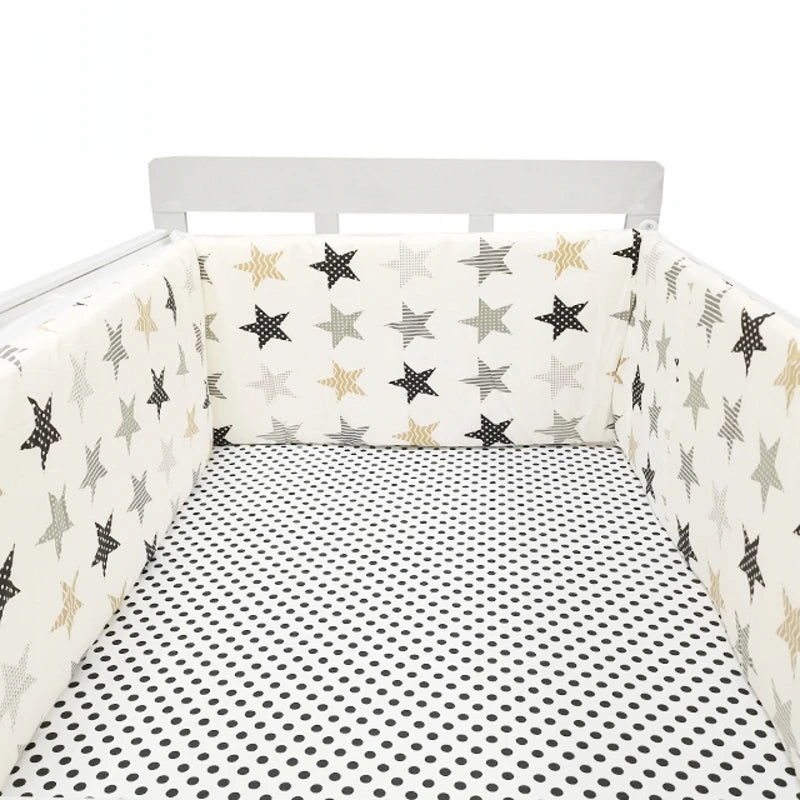 Tour de lit bébé Admirable blanc gris noir étoiles - idealechambredebb.com