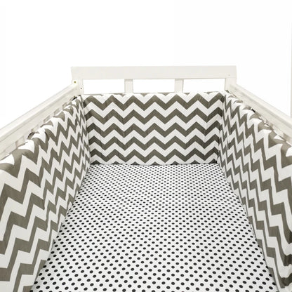 Tour de lit bébé Admirable blanc-raye-noir - idealechambredebb.com