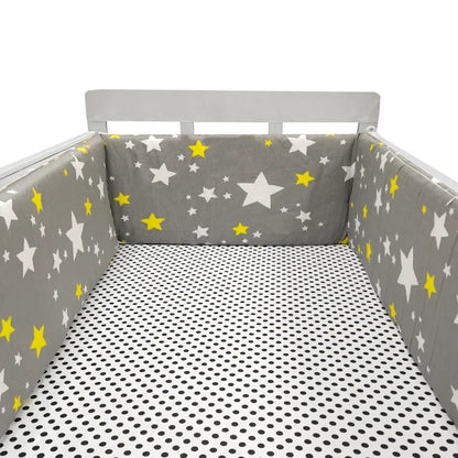 Tour de lit bébé Admirable gris étoiles  blanches - idealechambredebb.com