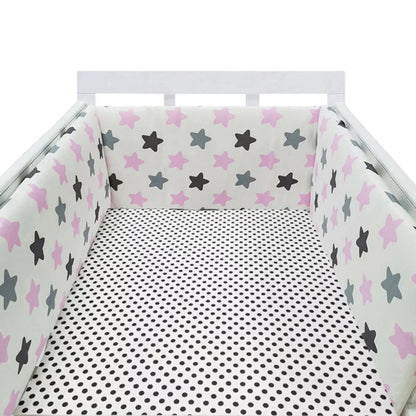Tour de lit bébé Admirable rose noires étoiles - idealechambredebb.com