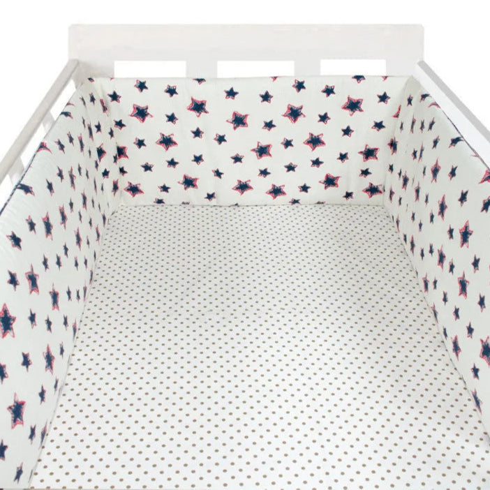 Tour de lit bébé Chichonera blanc etoiles bleues
