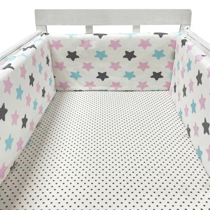 Tour de lit bébé Chichonera blanc étoiles roses