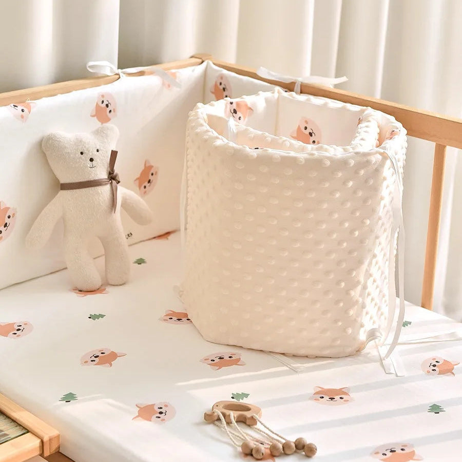 Tour de lit bébé magnifique rose deco doudou blanc 2