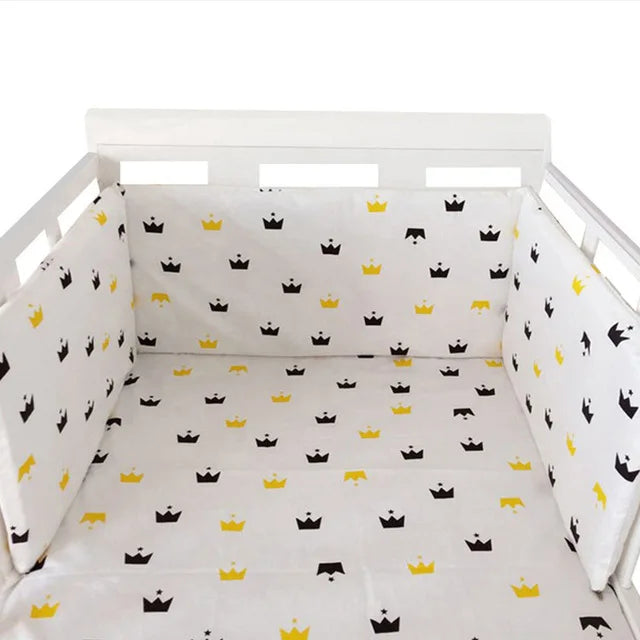 Tour de lit bébé Nordic Stars blanc couronnes noir-or