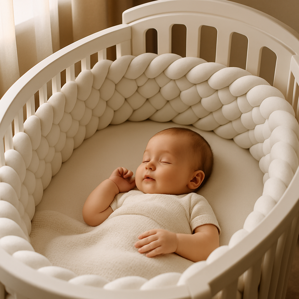 Tour de lit bébé Parfaite protection-beige-bebe-endormi