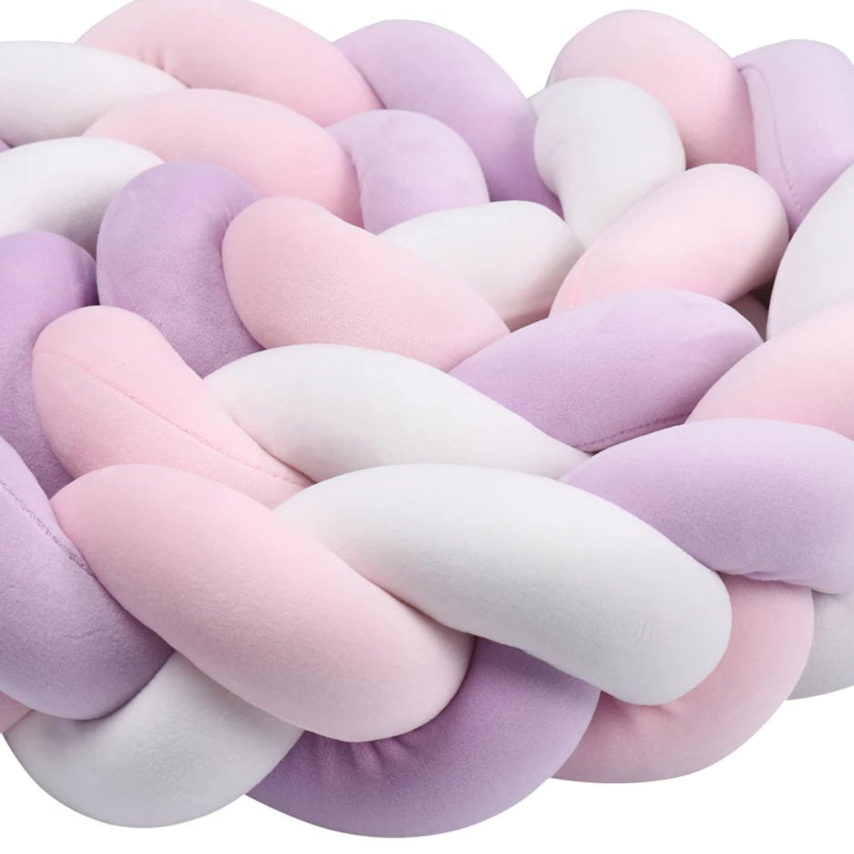 Tour de lit bebe confort optimal blanc mauve-idealechambredebb.com
