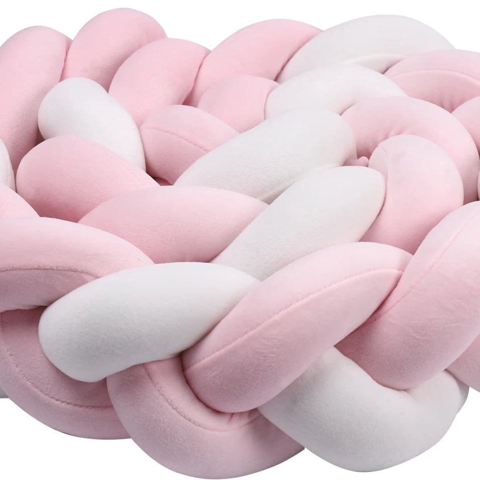 Tour de lit bebe confort optimal blanc rose2-Idealechambredebb.com