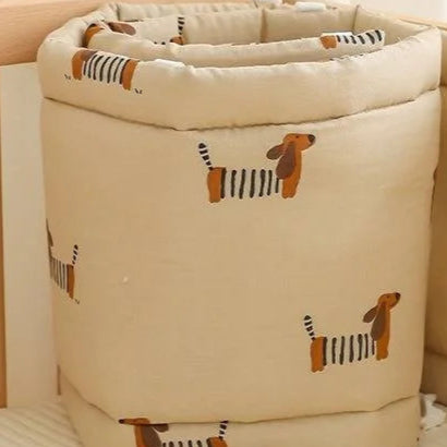 Tour de lit bébé magnifique beige deco chiens 2