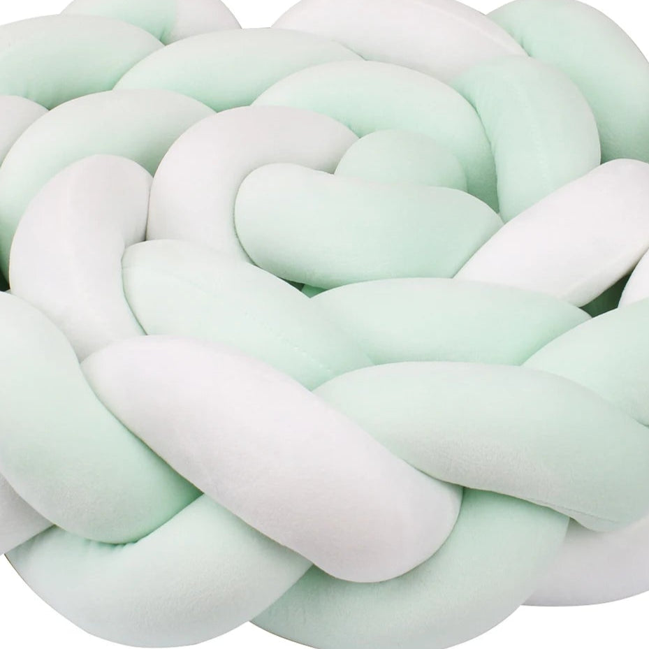 Tour de lit bebe ultradoux blanc bleu ciel-idealechambredebb.com