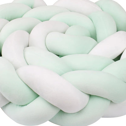 Tour de lit bebe ultradoux blanc bleu ciel-idealechambredebb.com