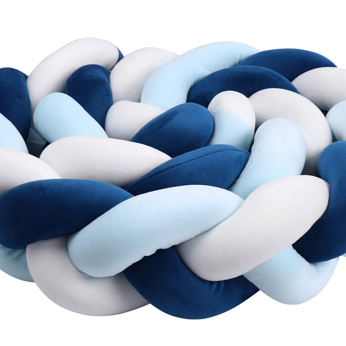 Tour de lit bebe ultradoux blanc bleu - idealechambredebb.com