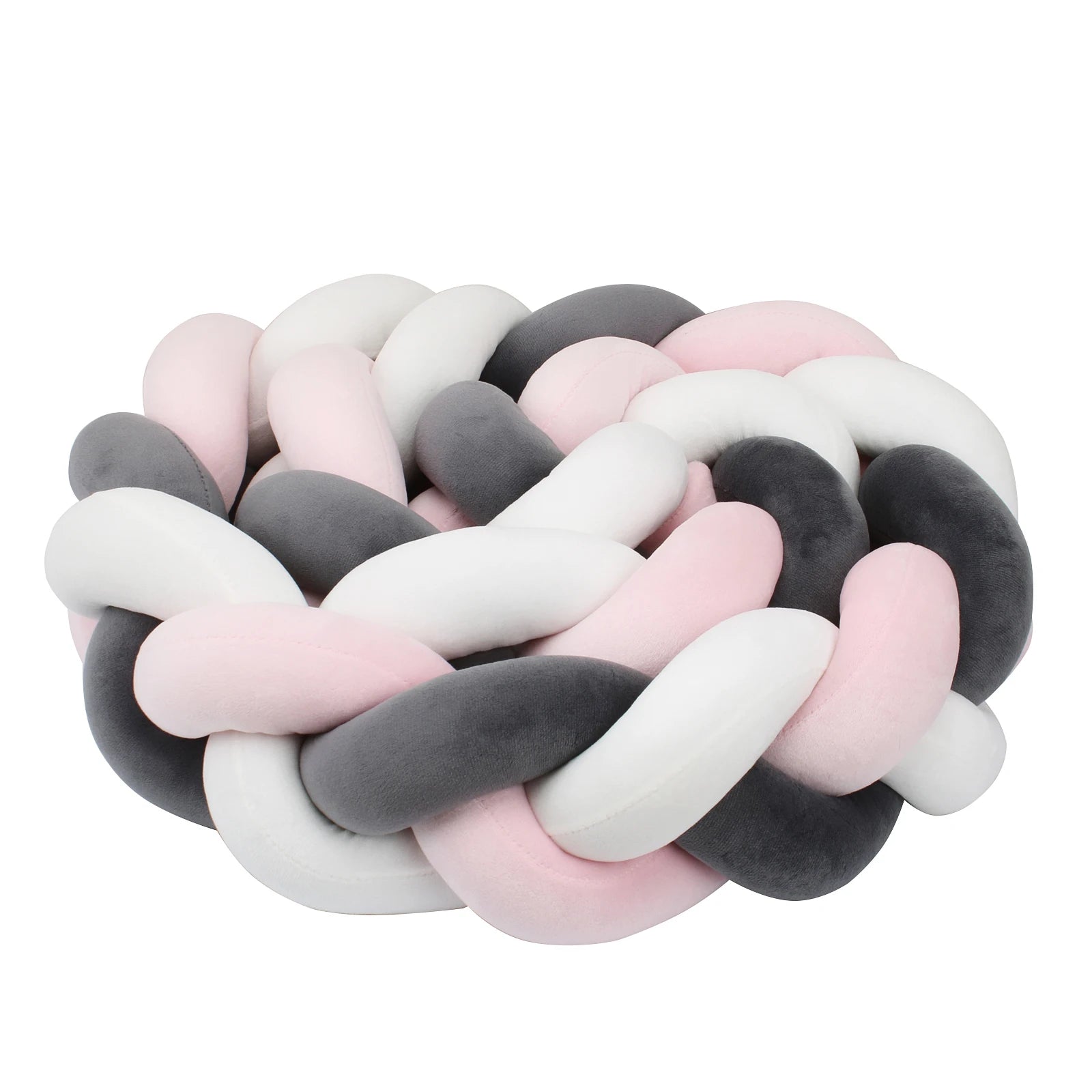 Tour de lit bebe ultradoux blanc-rose-gris-idealechambredebb.com