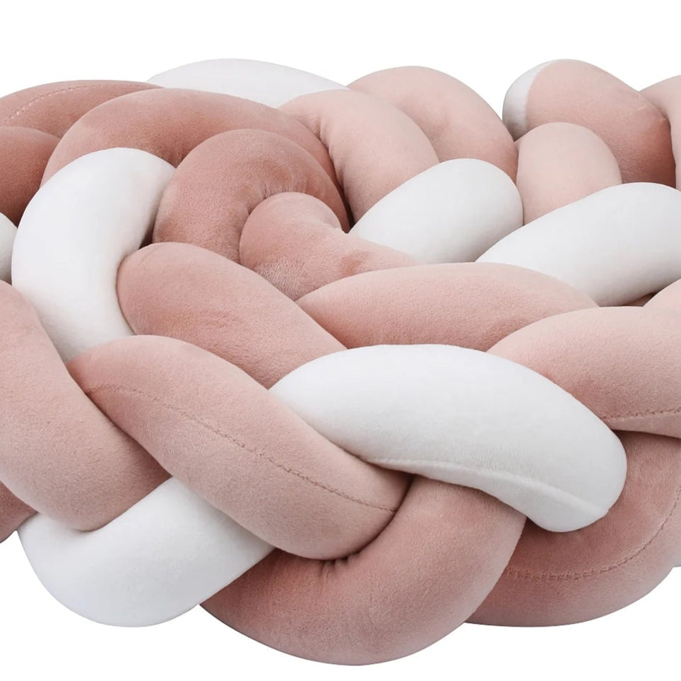 Tour de lit bebe ultradoux blanc-rose  idealechambredebb.com