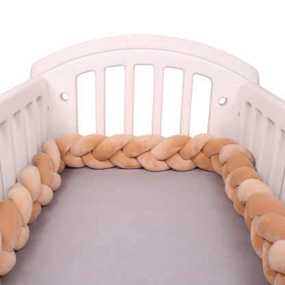 Tour de lit bebe ultradoux marron-idealechambredebb.com